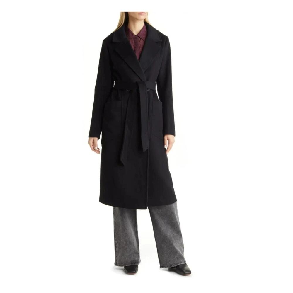 NWT Halogen Belted Wool Blend Coat Size Large